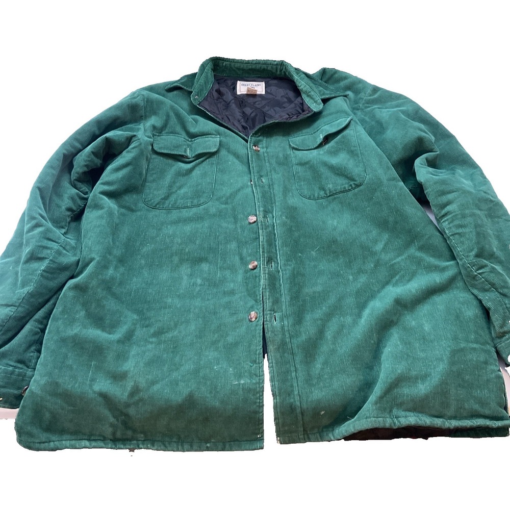 Great Plains Corduroy Lined Jacket XL Vintage Green Mens